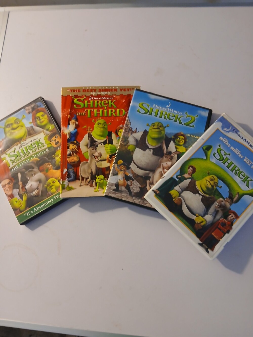 Dreamworks Shrek VHS 4 Dvd Complete Set